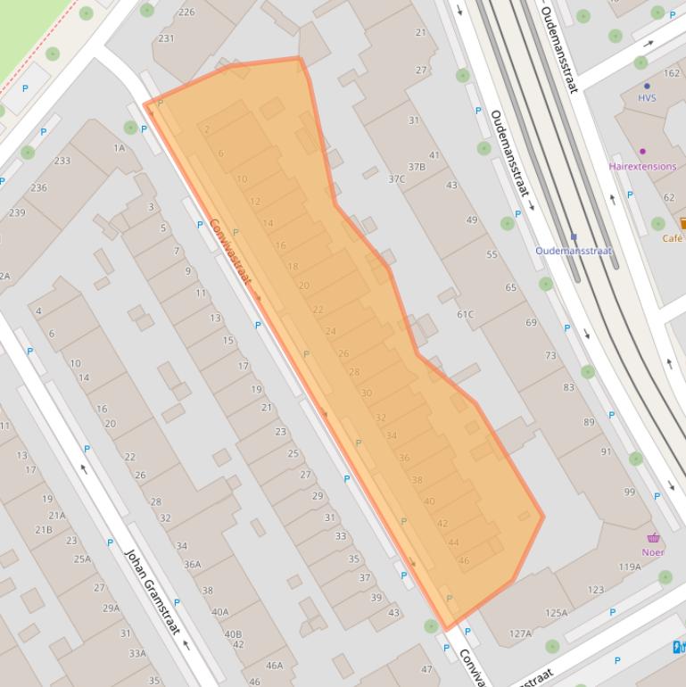 Kaart van postcodegebied 2522XH.