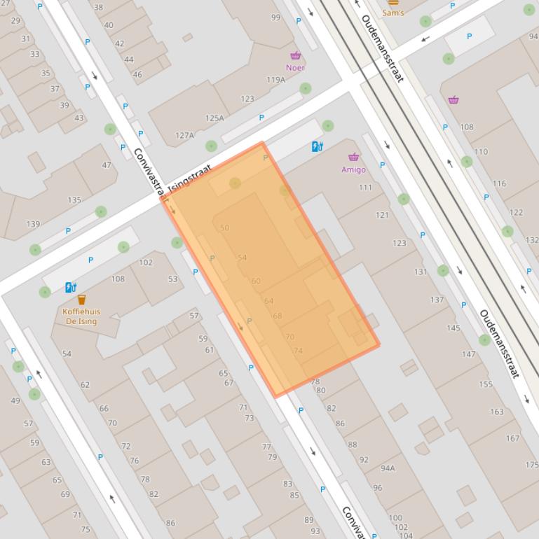 Kaart van postcodegebied 2522XJ.