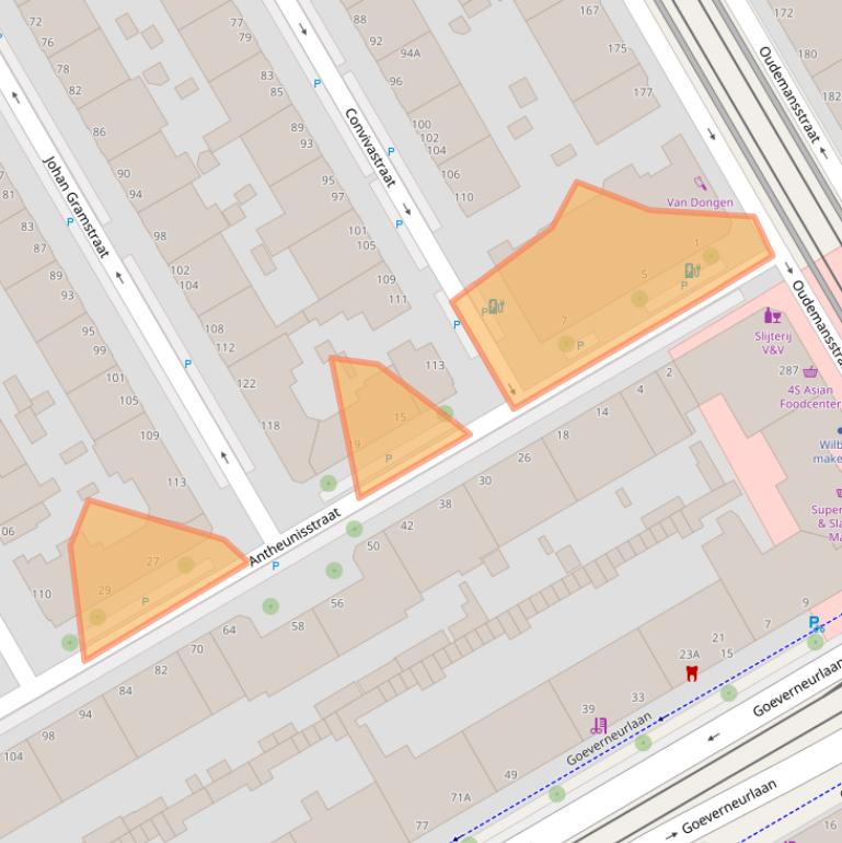 Kaart van postcodegebied 2522ZA.