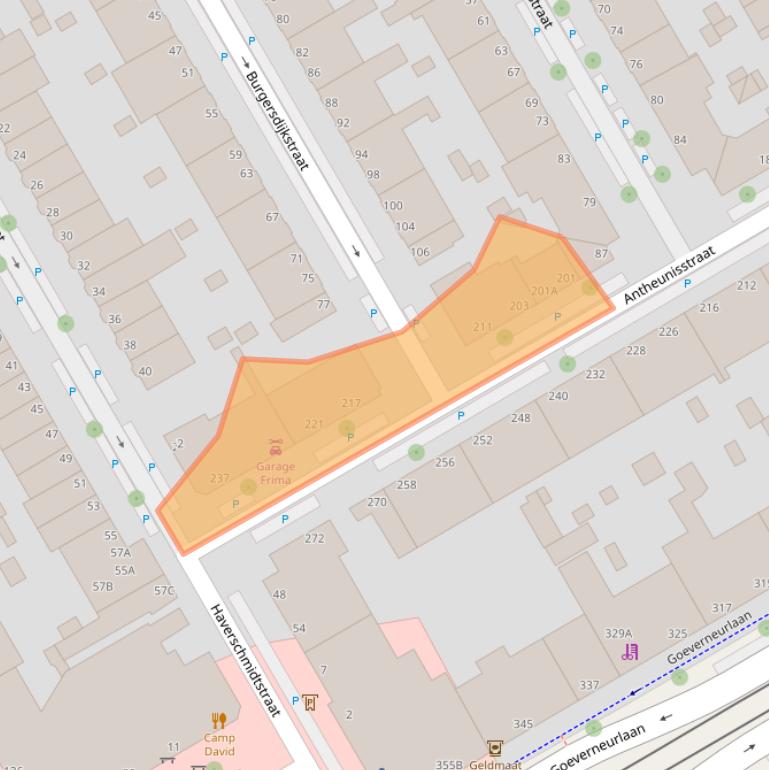 Kaart van postcodegebied 2522ZD.