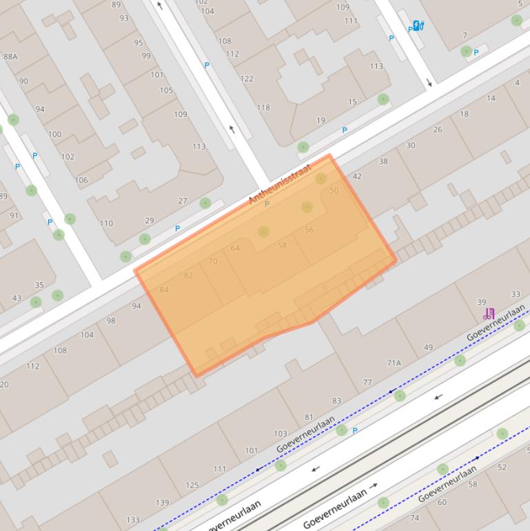 Kaart van postcodegebied 2522ZG.