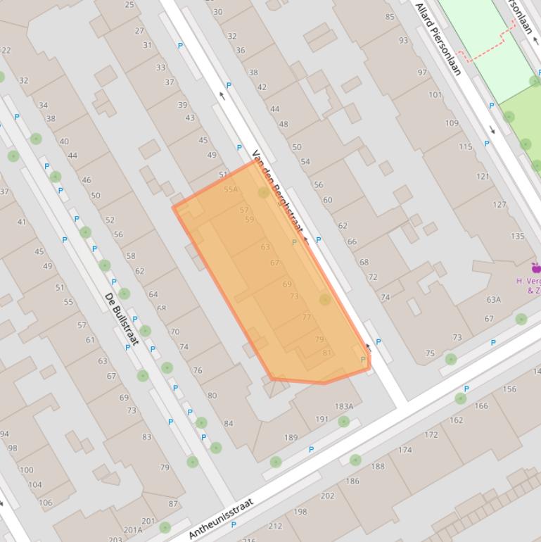 Kaart van postcodegebied 2522ZN.