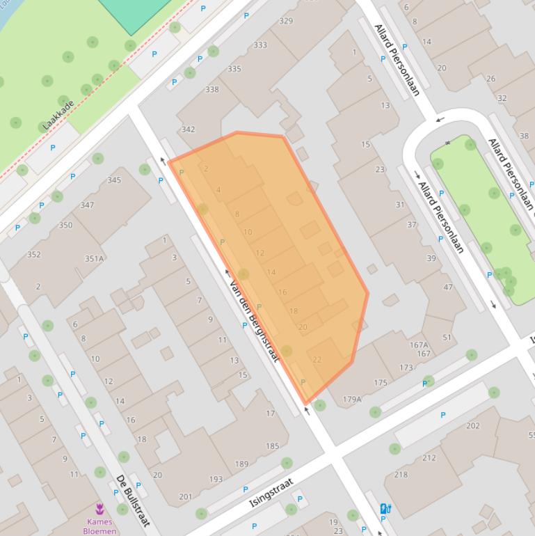 Kaart van postcodegebied 2522ZP.