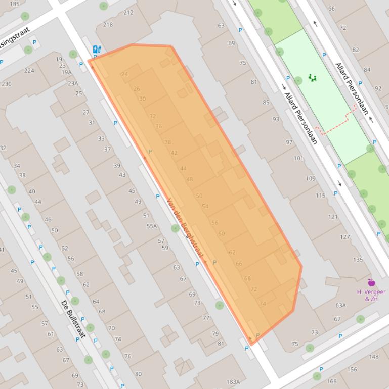 Kaart van postcodegebied 2522ZR.