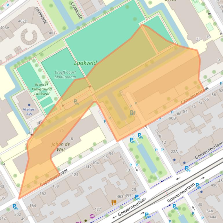 Kaart van postcodegebied 2523AB.