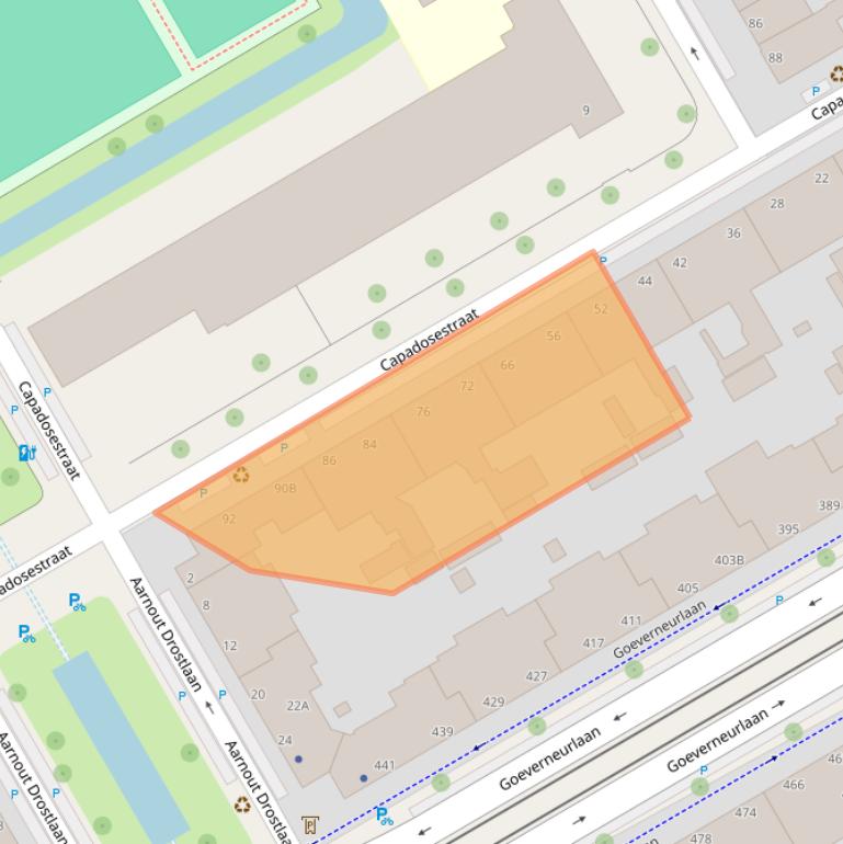 Kaart van postcodegebied 2523AG.