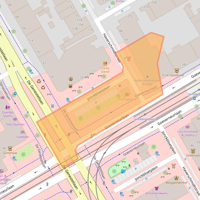 Kaart van postcodegebied 2523AP.