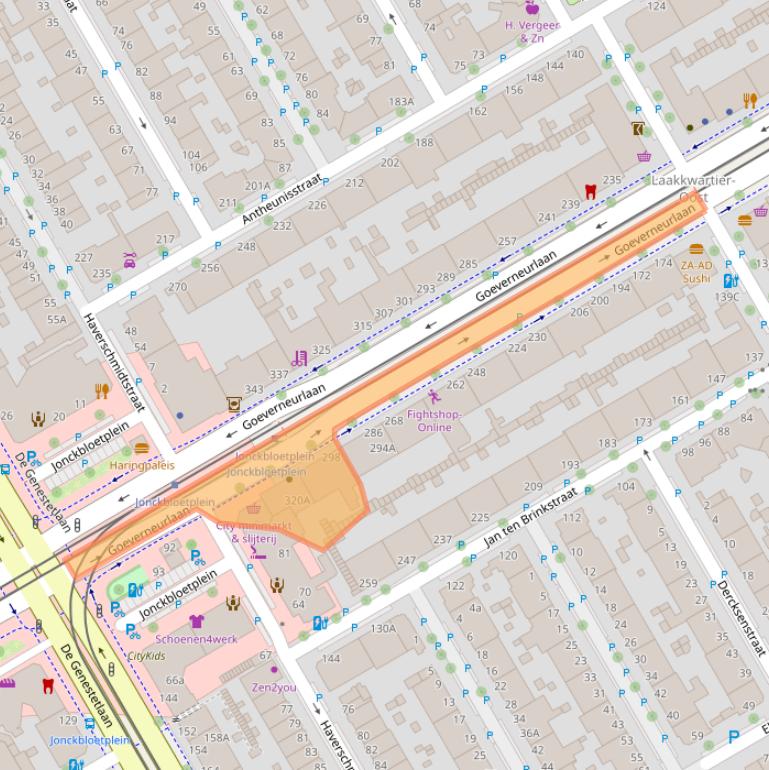 Kaart van postcodegebied 2523BT.