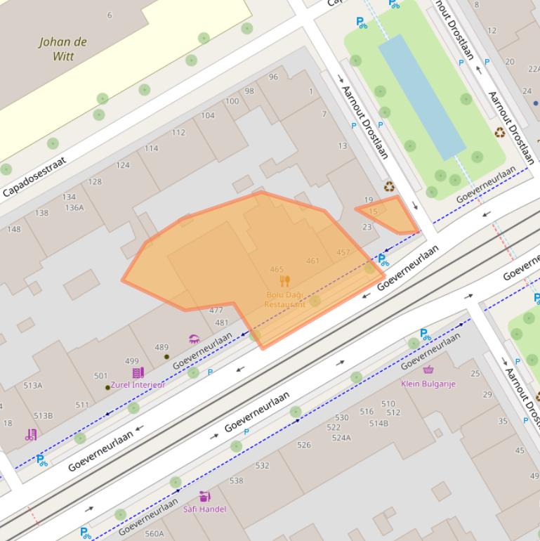 Kaart van postcodegebied 2523CC.