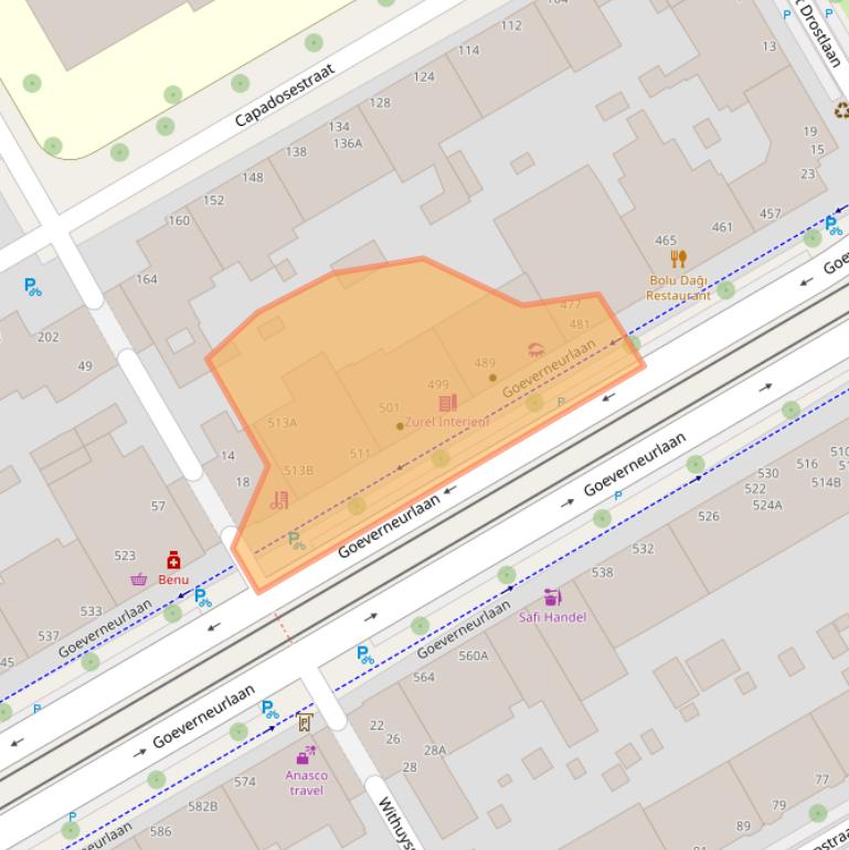 Kaart van postcodegebied 2523CD.