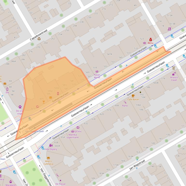 Kaart van postcodegebied 2523CG.