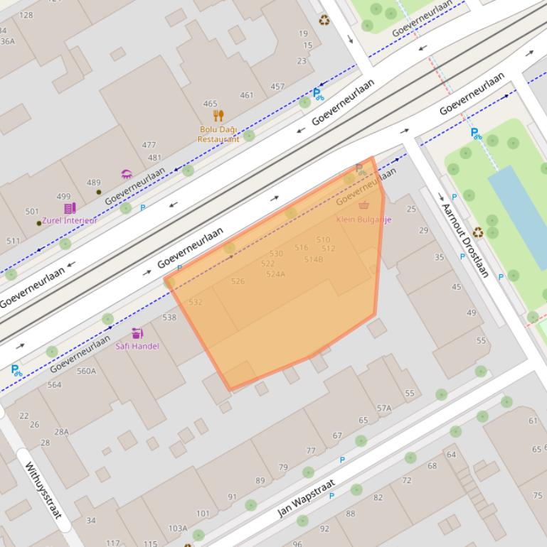 Kaart van postcodegebied 2523CM.