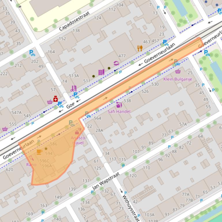 Kaart van postcodegebied 2523CP.