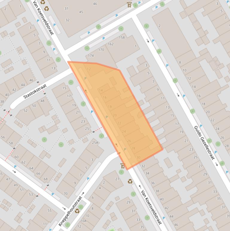 Kaart van postcodegebied 2523EG.