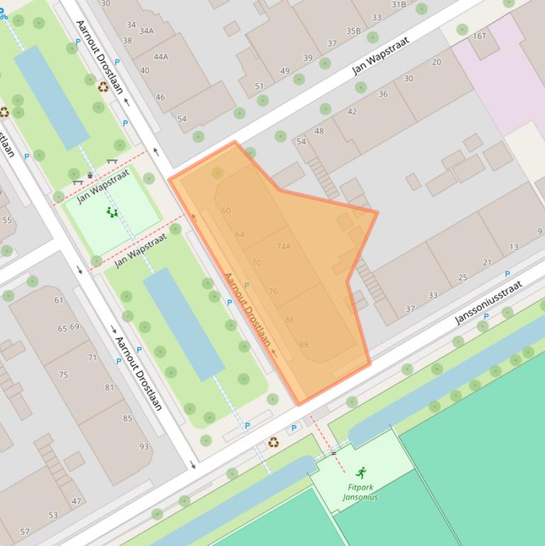 Kaart van postcodegebied 2523EP.