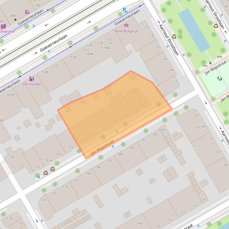 Kaart van postcodegebied 2523GC.