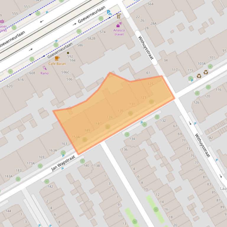 Kaart van postcodegebied 2523GE.