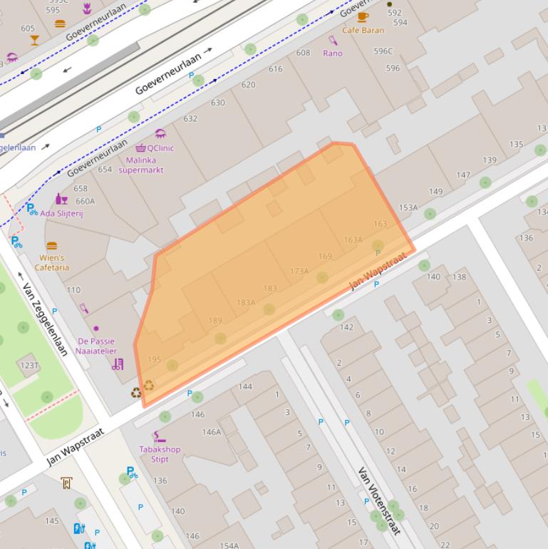 Kaart van postcodegebied 2523GG.