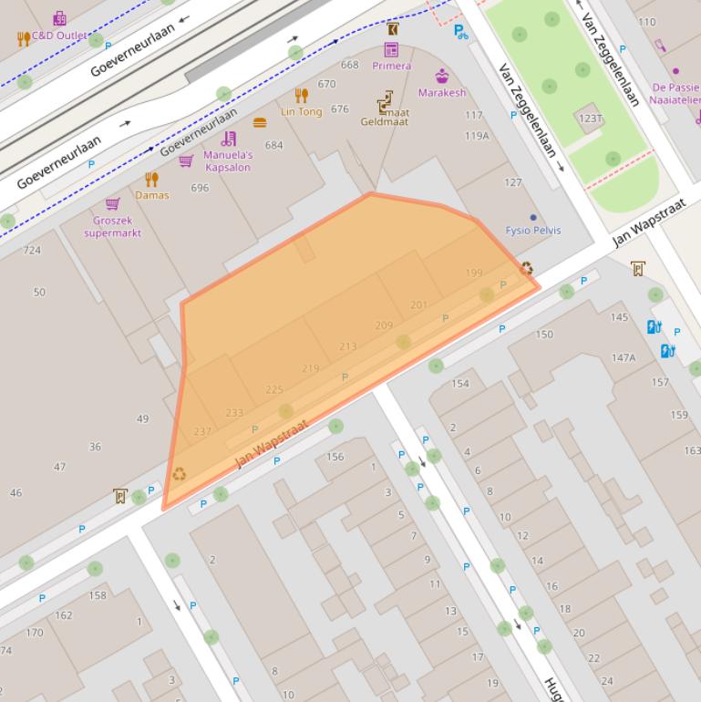 Kaart van postcodegebied 2523GH.