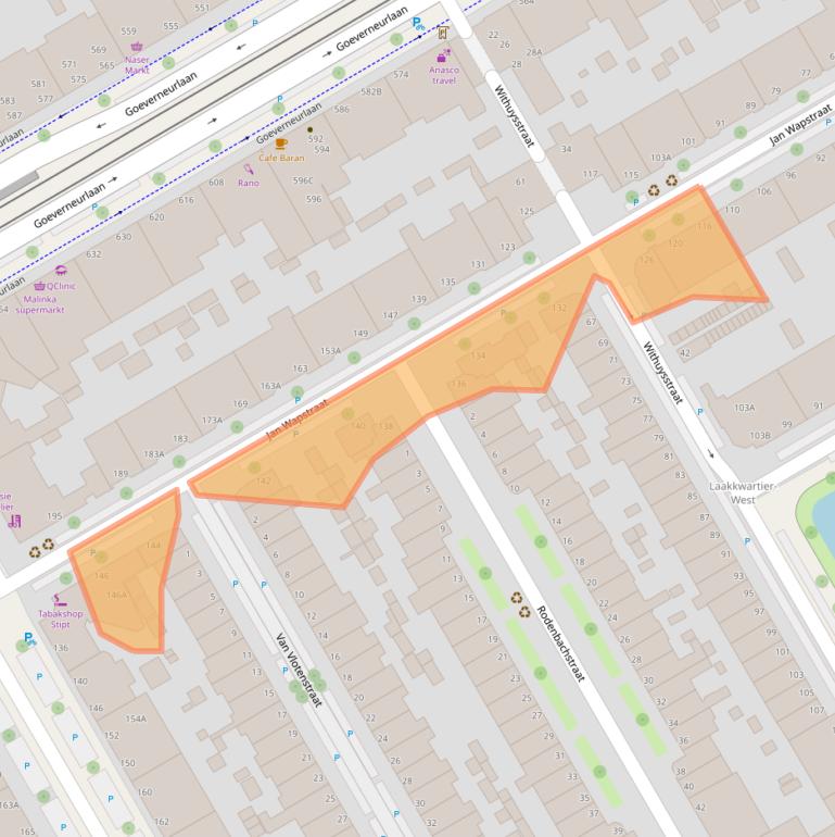Kaart van postcodegebied 2523GL.