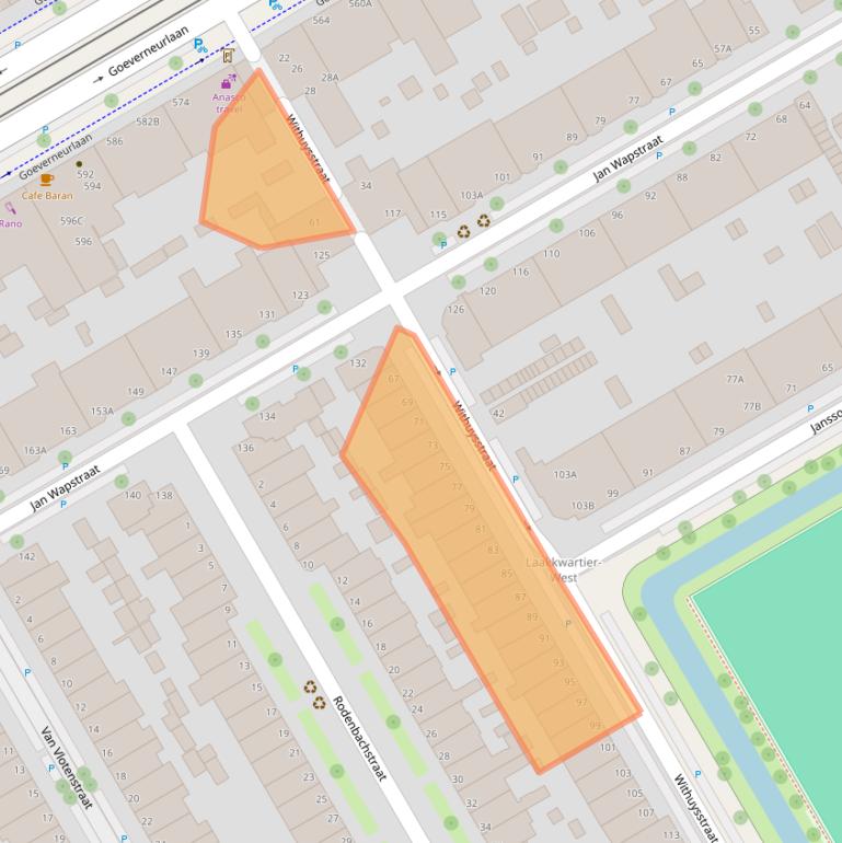 Kaart van postcodegebied 2523GR.