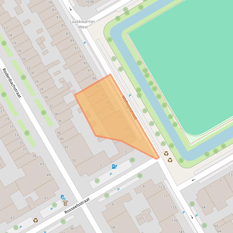 Kaart van postcodegebied 2523GS.