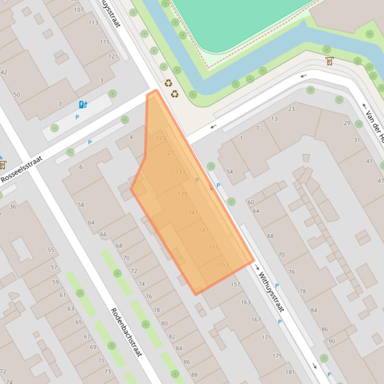 Kaart van postcodegebied 2523GT.