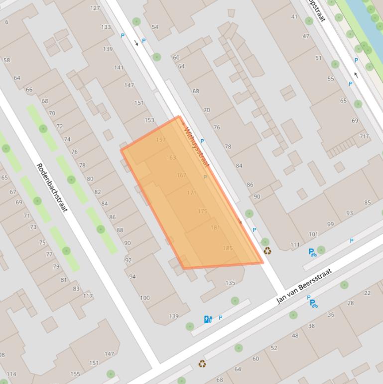 Kaart van postcodegebied 2523GV.