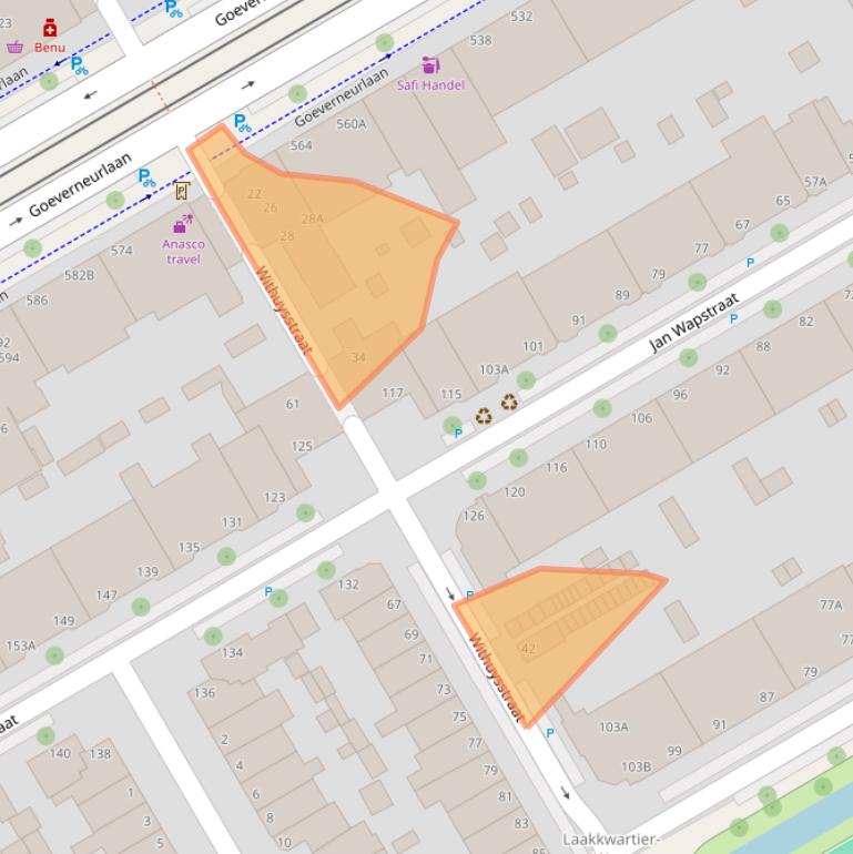 Kaart van postcodegebied 2523GX.