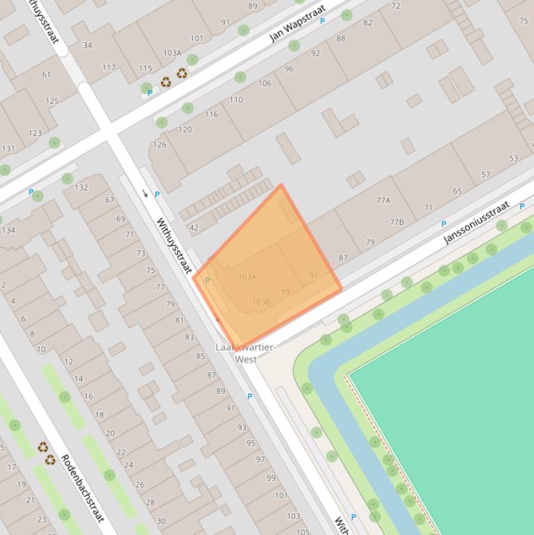 Kaart van postcodegebied 2523HC.