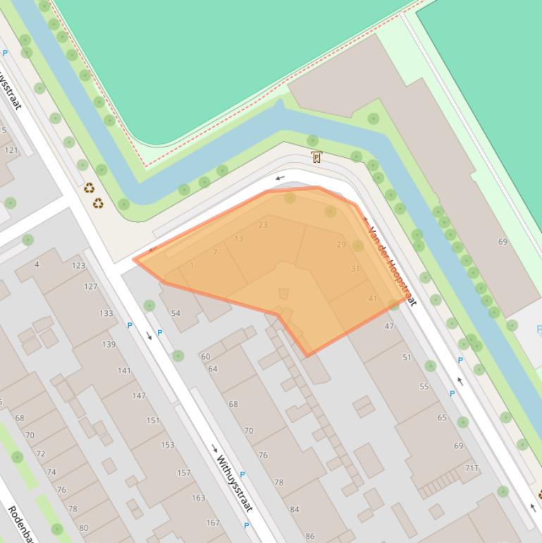 Kaart van postcodegebied 2523HD.