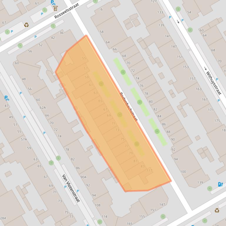 Kaart van postcodegebied 2523JJ.