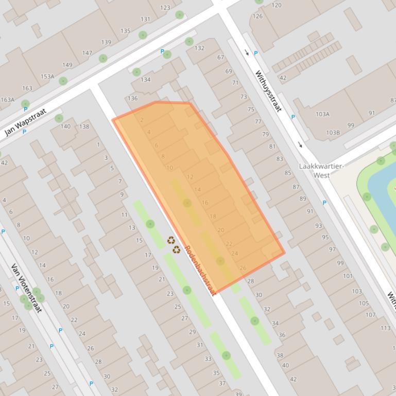 Kaart van postcodegebied 2523JK.