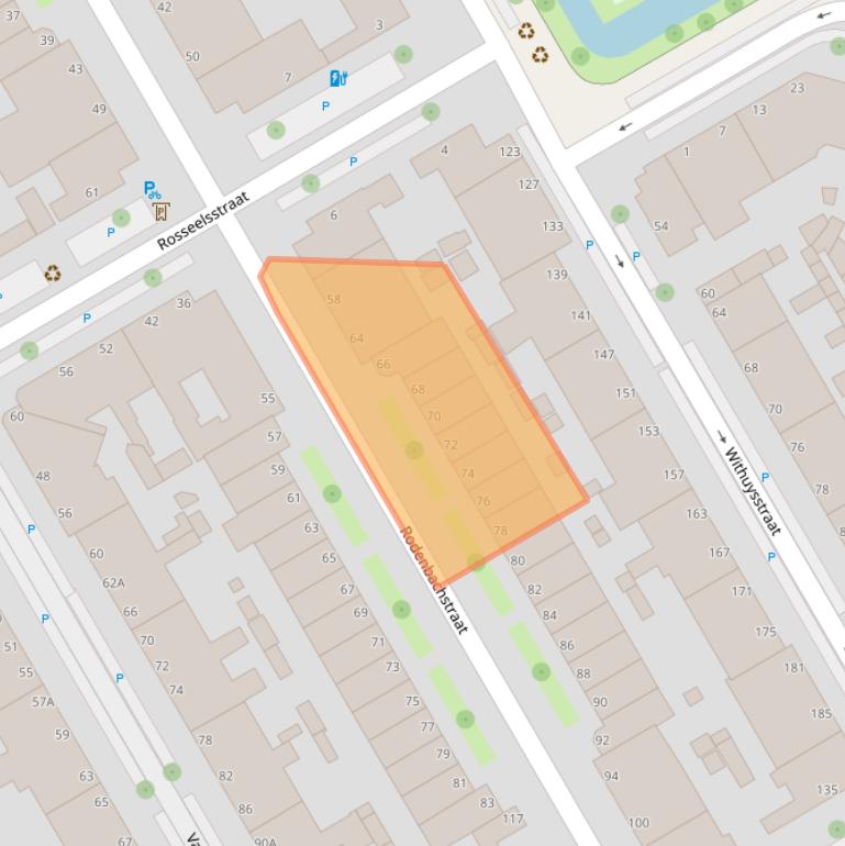 Kaart van postcodegebied 2523JM.