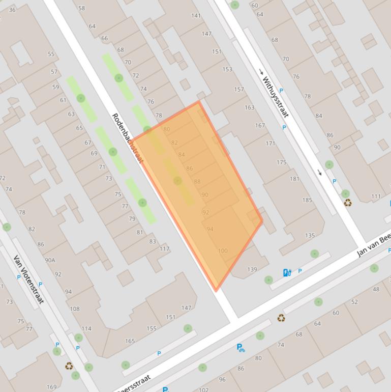 Kaart van postcodegebied 2523JN.