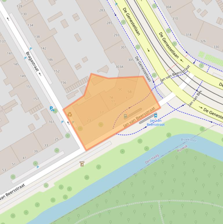 Kaart van postcodegebied 2523JP.