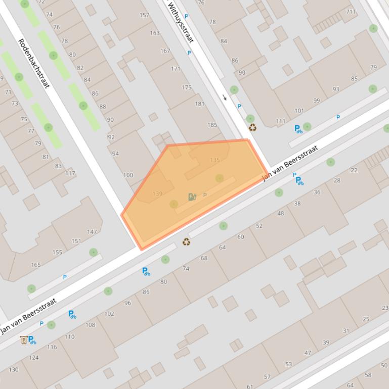 Kaart van postcodegebied 2523JT.