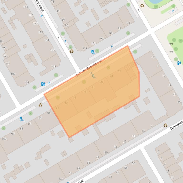 Kaart van postcodegebied 2523JX.