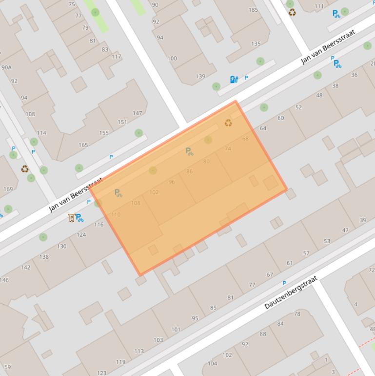 Kaart van postcodegebied 2523JZ.