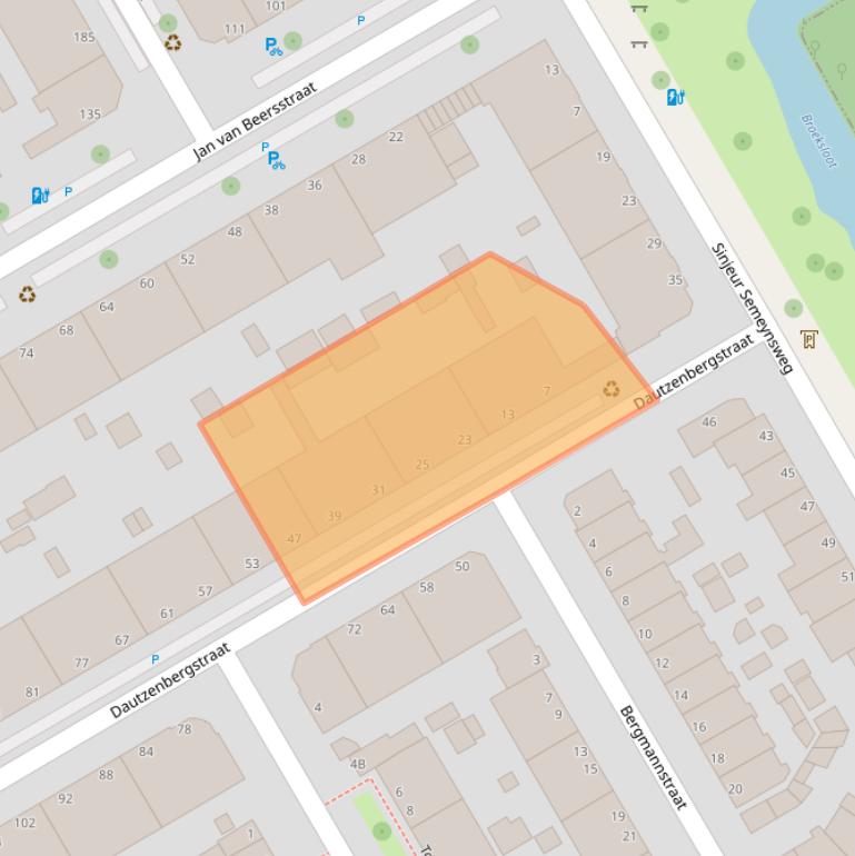 Kaart van postcodegebied 2523KB.