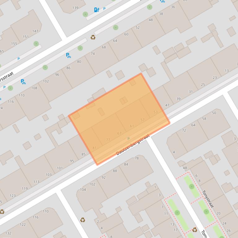 Kaart van postcodegebied 2523KC.