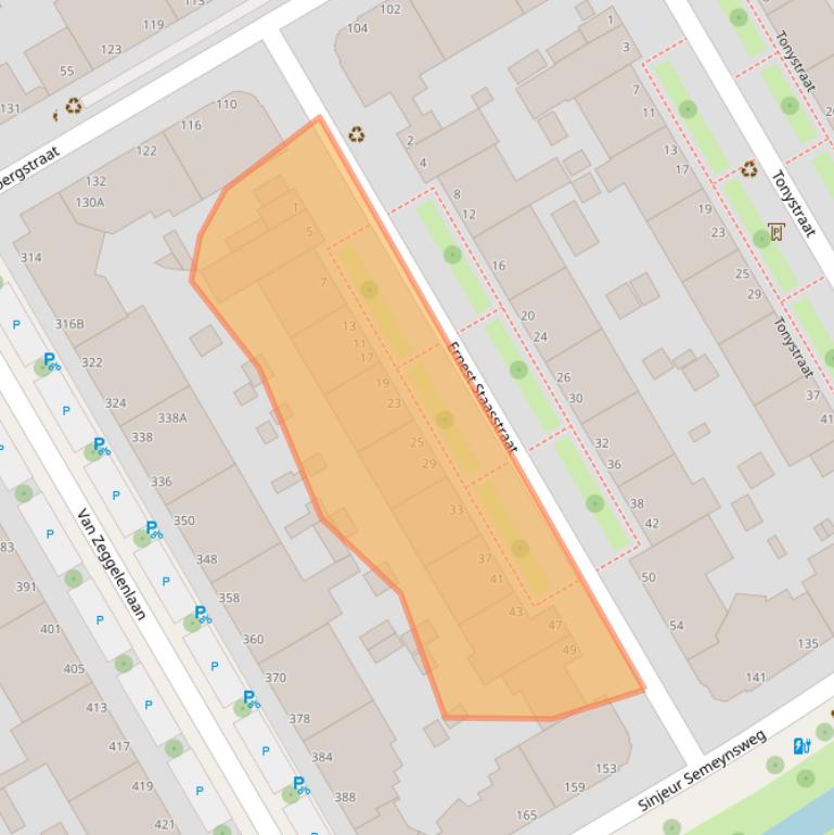Kaart van postcodegebied 2523KJ.