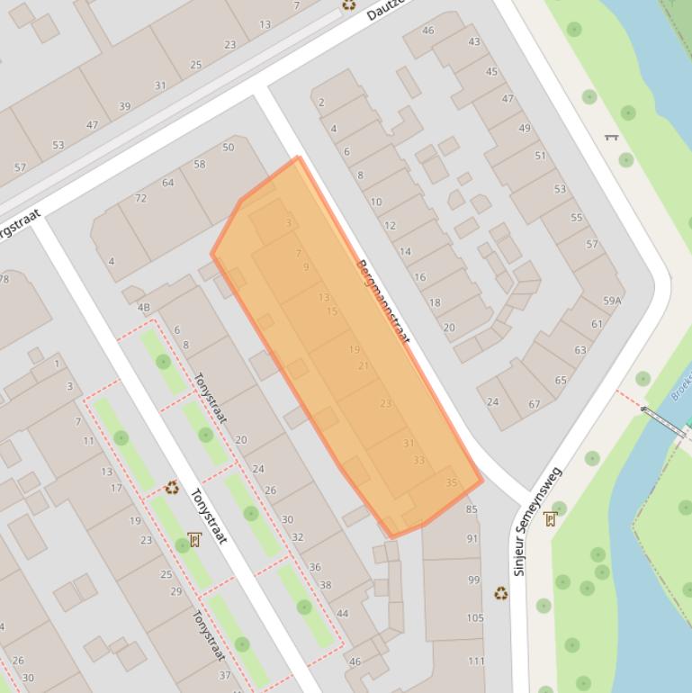 Kaart van postcodegebied 2523KP.