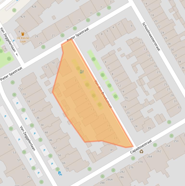 Kaart van postcodegebied 2523XH.