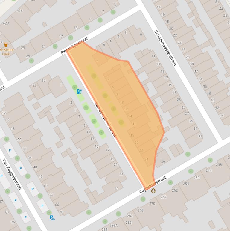 Kaart van postcodegebied 2523XJ.