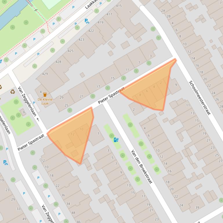 Kaart van postcodegebied 2523XL.