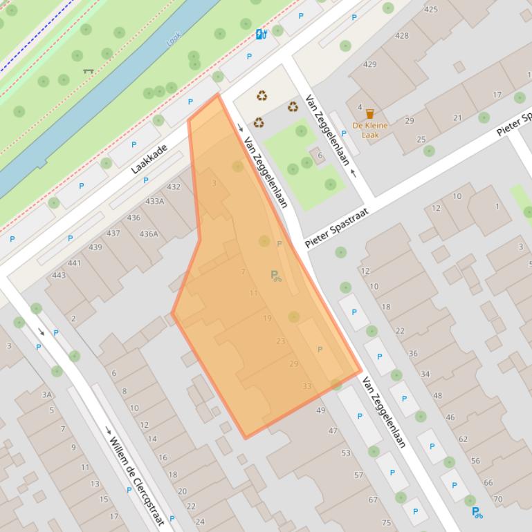 Kaart van postcodegebied 2524AA.