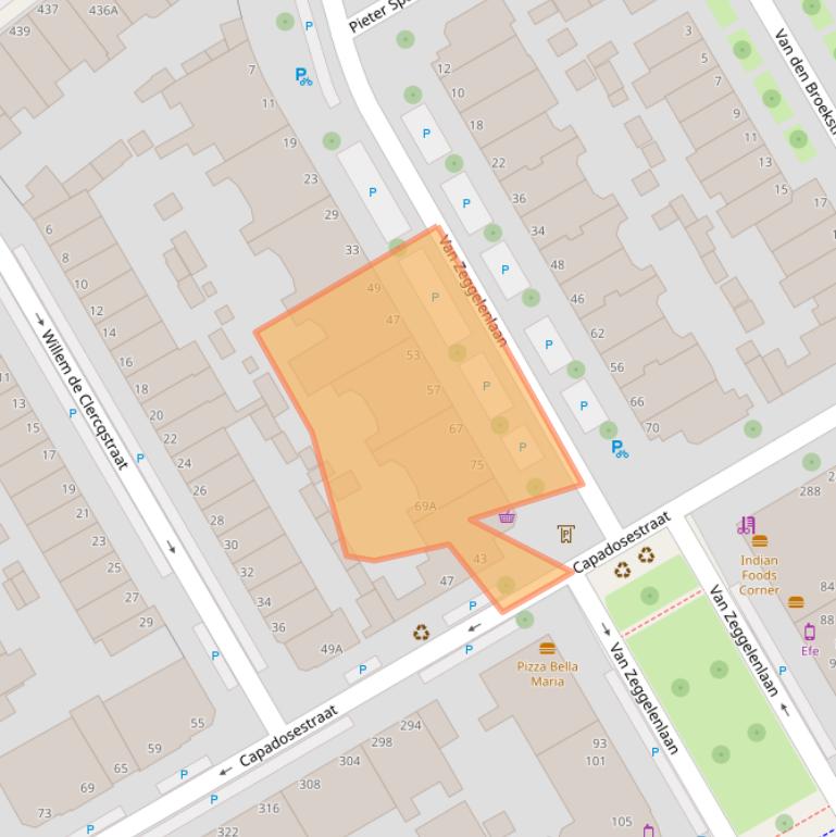 Kaart van postcodegebied 2524AB.