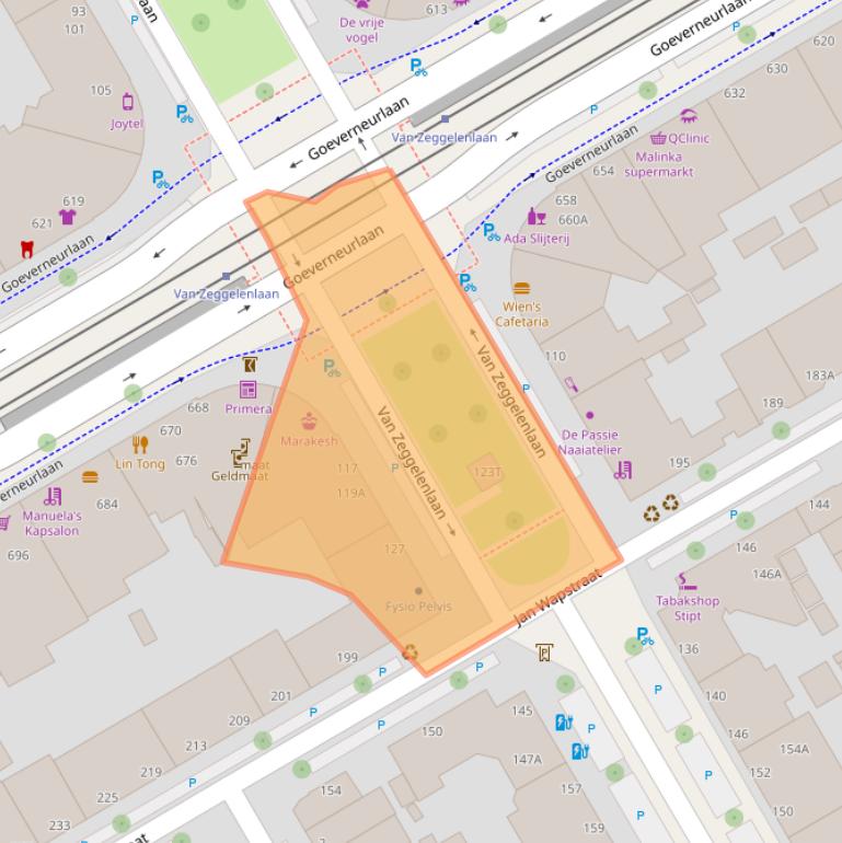 Kaart van postcodegebied 2524AD.