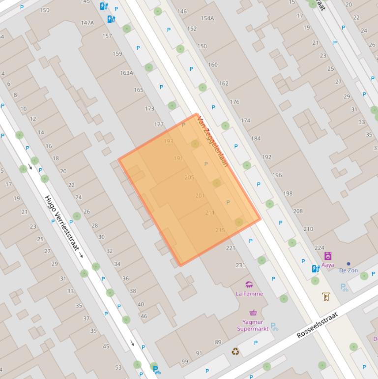 Kaart van postcodegebied 2524AG.